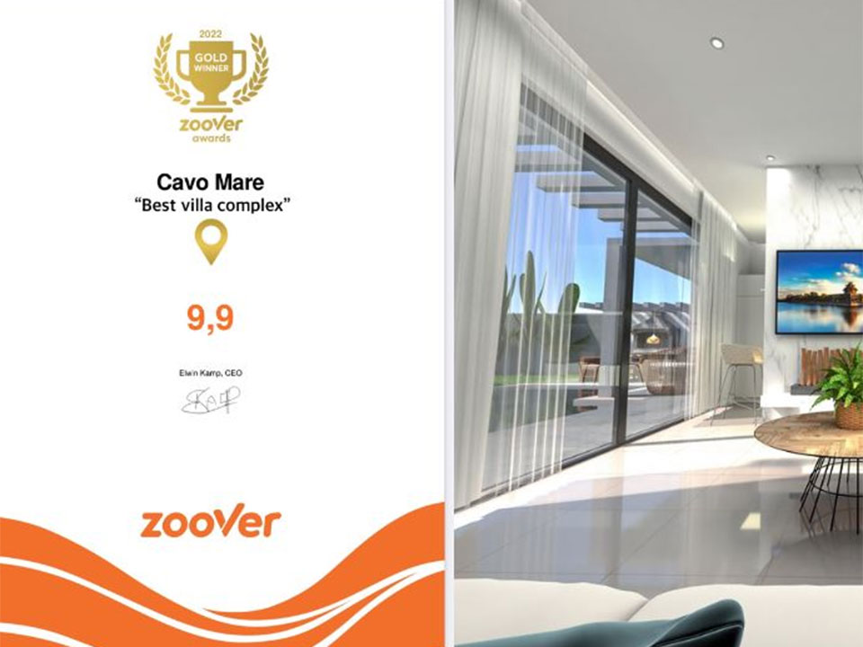 zoover gold reward with a rating of 9.9